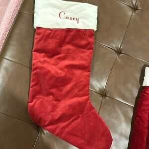 Pottery Barn Christmas Stocking - Brand New- XL size- name Casey